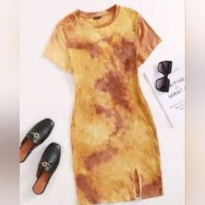 Plus Tie Dye Rib-knit Dress